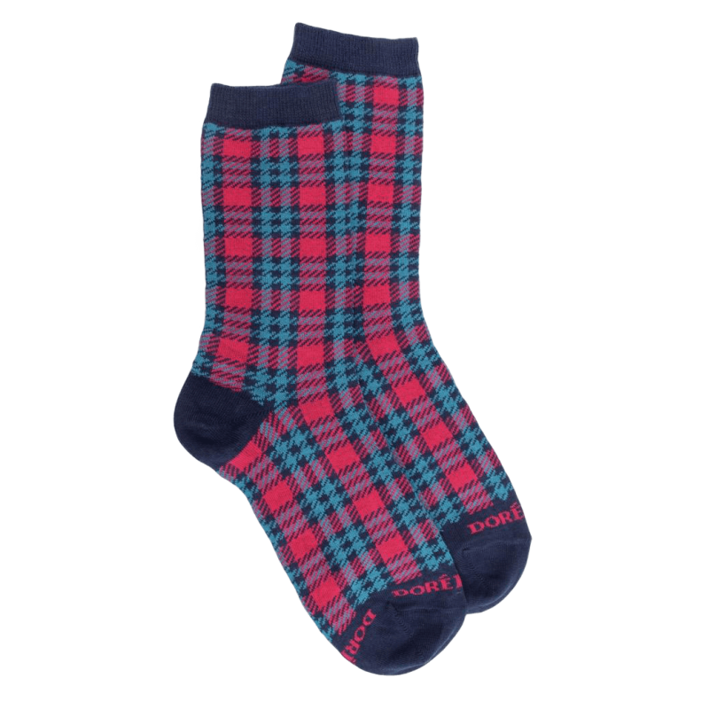 Schottenmuster-Socken aus Baumwolle - Blau