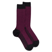 Hahnentritt-Wollsocken - Schwarz
