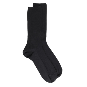 Schwarze Dore Dore-Wollsocken, speziell für empfindliche Beine