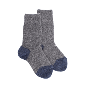 Socken aus Fleece - Grau und türkis Farbe