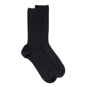 Schwarze Dore Dore-Wollsocken, speziell für empfindliche Beine