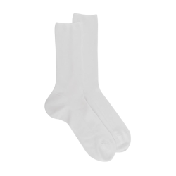 Weiße Socken aus merzerisierter Baumwolle, speziell für empfindlliche Beine