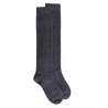 Lange Socken aus Wolle und Kaschmir für Damen einfarbig - Dunkelgrau