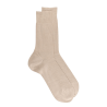 Beige gerippte Socken aus merzerisierter Baumwolle