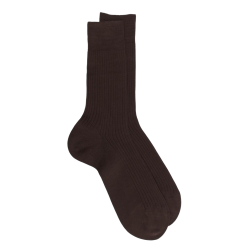 Braune gerippte Socken Dore Dore aus merzerisierter Baumwolle