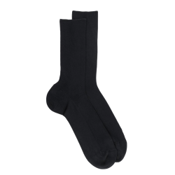 Schwarze Dore Dore-Socken aus schottischem Garn, speziell für empfindlliche Beine