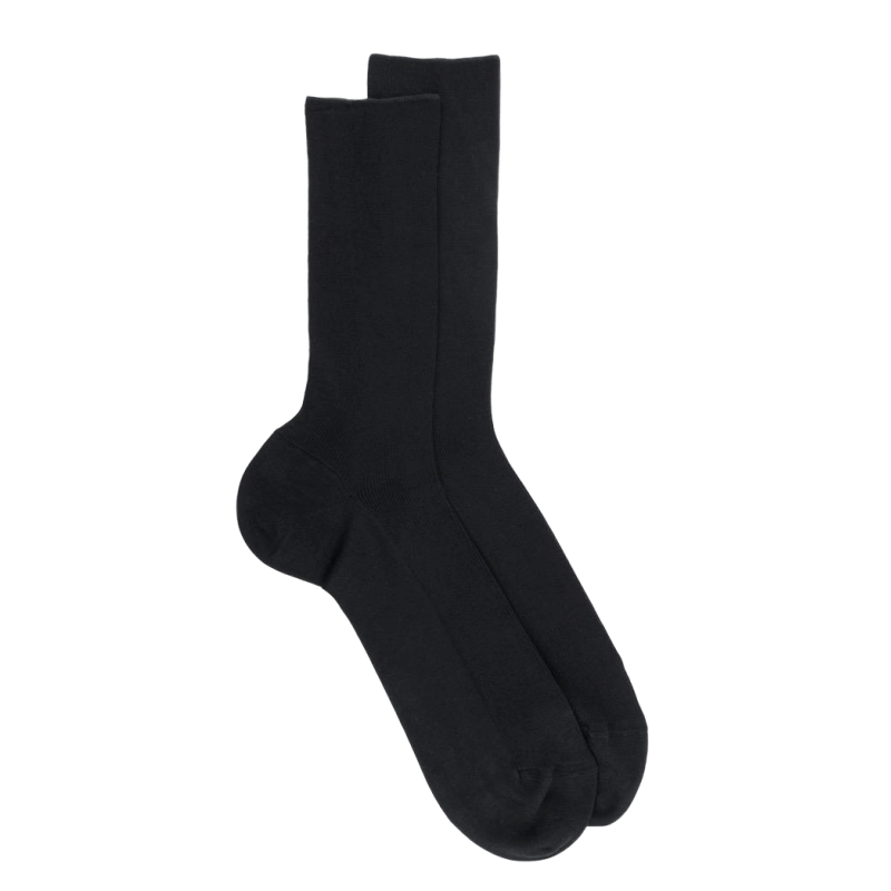 Schwarze Dore Dore-Socken aus schottischem Garn, speziell für empfindlliche Beine