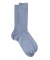 Herren Socken aus ägyptischer Baumwolle, elastisch und gerippt - Blau
