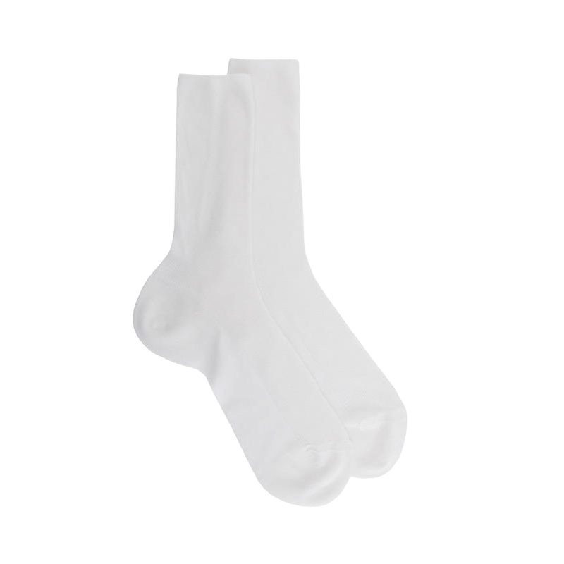 Socken aus merzerisierter Baumwolle - Weiß