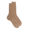 Dunkelbeige gerippte Socken aus merzerisierter Baumwolle