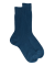 Gerippte Socken aus merzerisierter Baumwolle - Blau