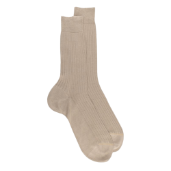 Luxus Socken aus merzerisierter Baumwolle -  Beige