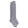 Lange Socken aus Wolle und Kaschmir für Damen einfarbig - Hellgrau