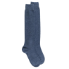 Lange Socken aus Wolle und Kaschmir für Damen einfarbig - Blau | Doré Doré