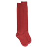 Lange Socken aus Wolle und Kaschmir für Damen einfarbig - Rot