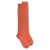 Lange Socken aus Wolle und Kaschmir für Damen einfarbig - Orange