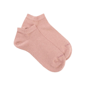 Damen Sneaker-Socken aus Glitzer-Baumwolle - Rosa | Doré Doré