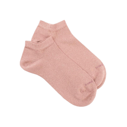Damen Sneaker-Socken aus Glitzer-Baumwolle - Rosa | Doré Doré