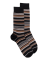 Gestreifte Herren Socken aus Baumwolle lisle - Schwarz/Grau