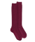 Lange Socken aus Wolle und Kaschmir für Damen einfarbig mit Zopfmuster - Rot