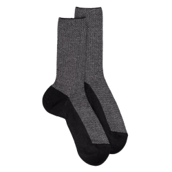 Socke aus Angorawolle und glänzendem Lurex - Schwarz