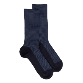 Socken aus Wolle mit geometrischem Muster - Marineblau