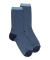 Wollsocken mit glänzenden Mini-Streifen - Marineblau