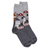Socken mit Katzen über den Dächern von Paris