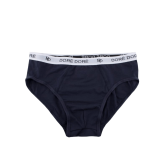 Unifarbener Baumwollslip für Herren mit elastischem Markenstein - Dunkelblau