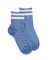 Kinder Socken aus Baumwolle mit Lochmuster und gestreiftem Kontrastbündchen - Blau/Weiß
