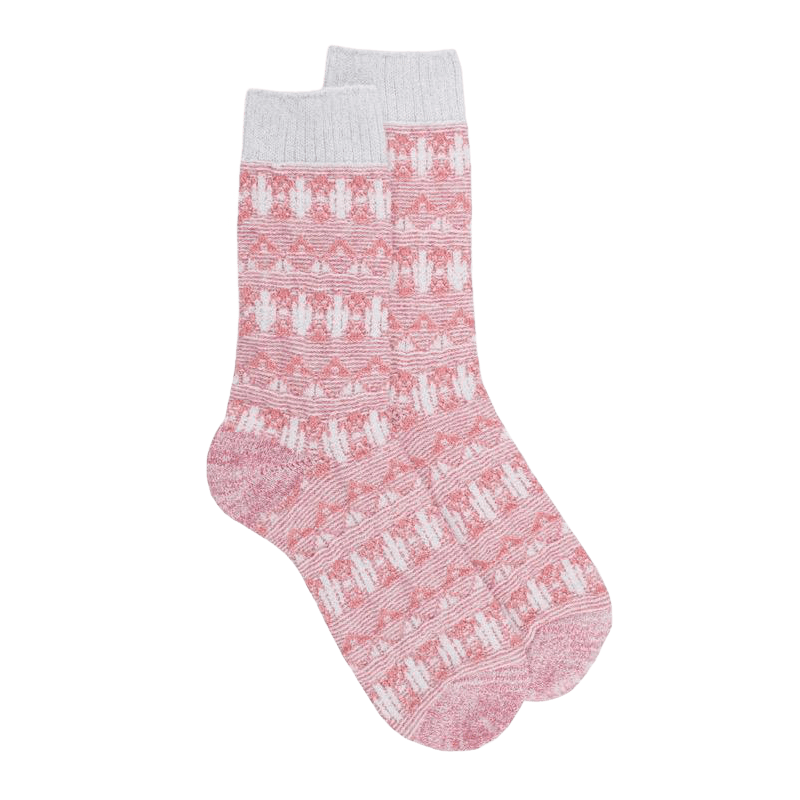 Damen Socken aus Baumwolle mit Tribals Muster - Geranium | Doré Doré