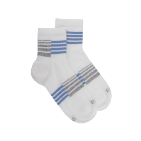 Kinder Socken aus Baumwolle mit sportlichem Streifenmuster - Weiß | Doré Doré