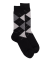 Herren Socken aus Baumwolle mit Intarsien-Muster - Schwarz