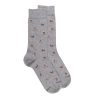 Herren Socken aus Baumwolle mit Hunde Muster - Grau