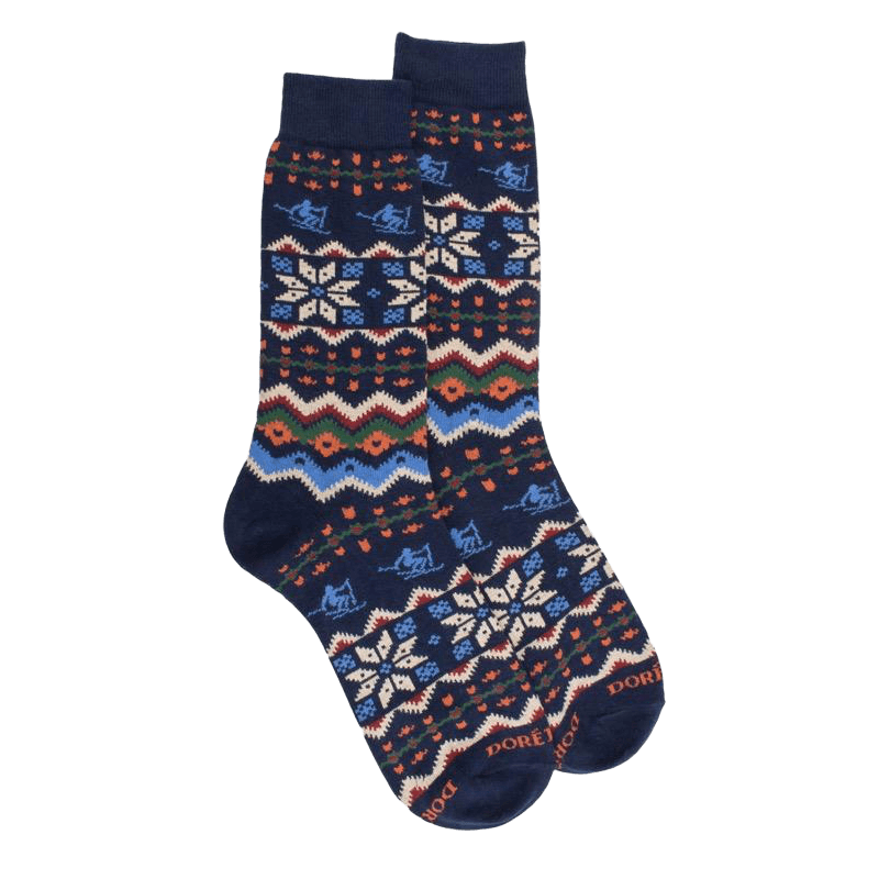 Herrensocken aus Baumwolle mit Weihnachtsmotiv - Blau | Doré Doré