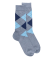 Herren Socken aus Baumwolle mit Intarsien-Muster - Eisblau