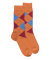 Herren Socken aus Baumwolle mit Intarsien-Muster - Orange