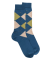 Herren Socken aus Baumwolle mit Intarsien-Muster - Blau