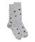 Herren Socken aus Baumwolle mit Katzen Muster - Grau