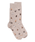 Herren Socken aus Baumwolle mit Katzen Muster - Sahara Beige