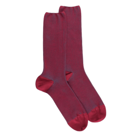 Herren Socken aus gerippte Baumwolle, Zweifarbig - Fucsia | Doré Doré