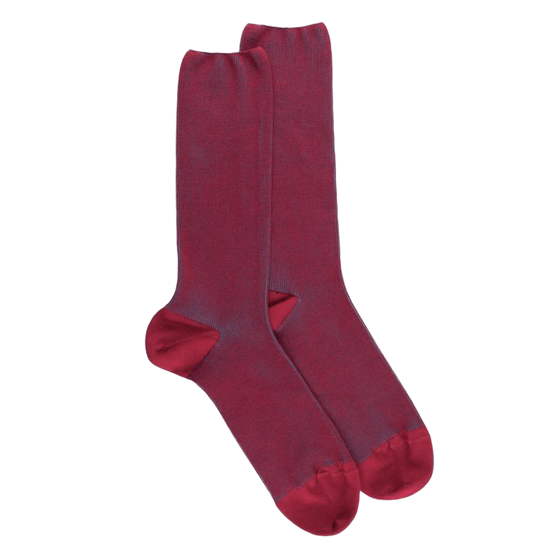 Herren Socken aus gerippte Baumwolle, Zweifarbig - Fucsia | Doré Doré