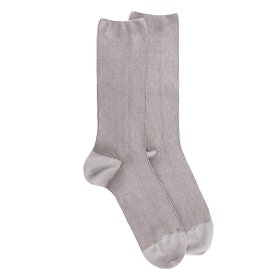 Herren Socken aus gerippte Baumwolle, Zweifarbig - Grau | Doré Doré