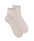 Damen Socken aus Baumwolle lisle mit Lochmuster und Glitzerkontrastbündchen - Grau