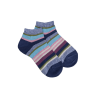 Kinder Glitzer Sneaker-Socken aus Baumwolle mit Streifen - Blau