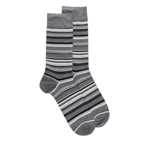 Gestreifte Herren Socken aus Baumwolle lisle - Grau | Doré Doré