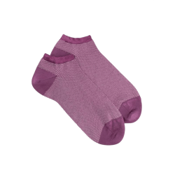 Damen Sneaker-Socken aus Viskose mit Rautenmuster - Traube | Doré Doré