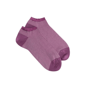 Damen Sneaker-Socken aus Viskose mit Rautenmuster - Traube | Doré Doré