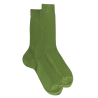 Herren Socken aus gerippter Baumwolle Lisle - Grün