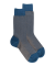 Herren Socken aus verstärkter Baumwolle, mit Caviarmuster - Blau
